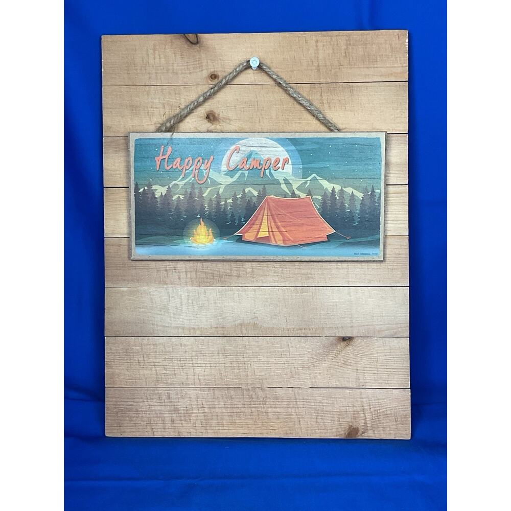 Charming "Happy Camper" Wooden Wall Sign - Perfect for Home or Camping Decor
